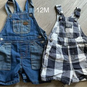 Levi's & OshKosh B'gosh Denim and Plaid Overalls Set